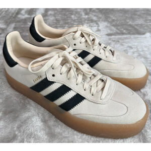 Adidas Sambae Wonder White Black Gum Platform Sneakers Ivory Size 10 JR1437